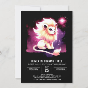 Whimsy Little Lion Birthday Einladung