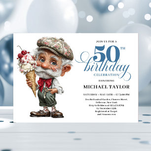 Whimsy Man 50. Geburtstagsfeier Humor Einladung