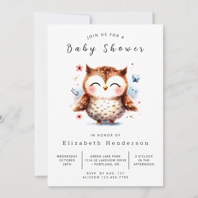Whimsy Online-Baby-Dusche Einladung (Vorderseite)