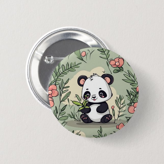 Whimsy-Panda-Bär Button (Vorne & Hinten)