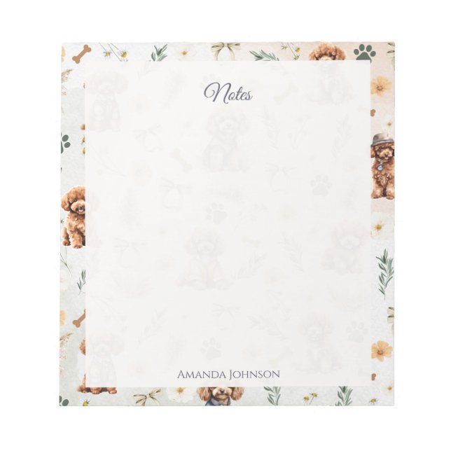 Whimsy Poodle Pizzazz Notizblock (Vorderseite)