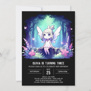 Whimsy Printable Fairy Birthday Einladung