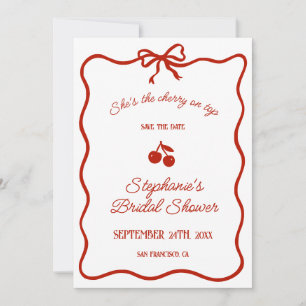 Whimsy Red She is the Cherry on Top Brautparty Save The Date
