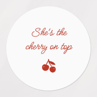 Whimsy Red She's the Cherry on Top Bridal Shower Etiketten