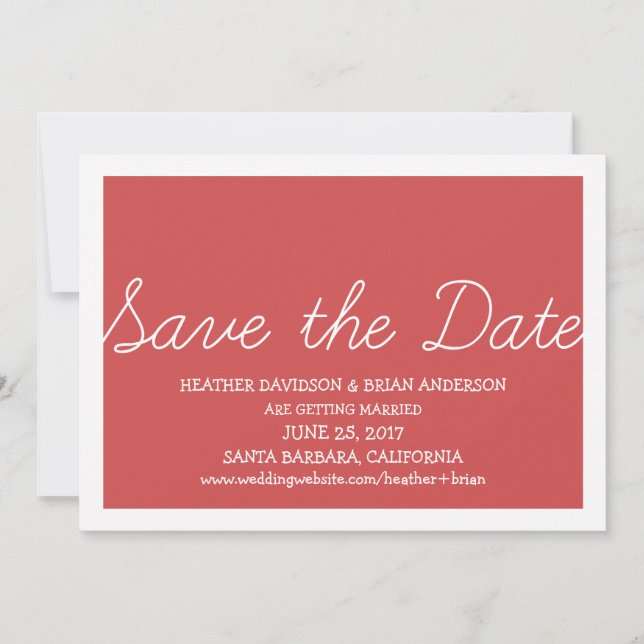 Whimsy Save the Date einladen, rot Einladung (Vorderseite)