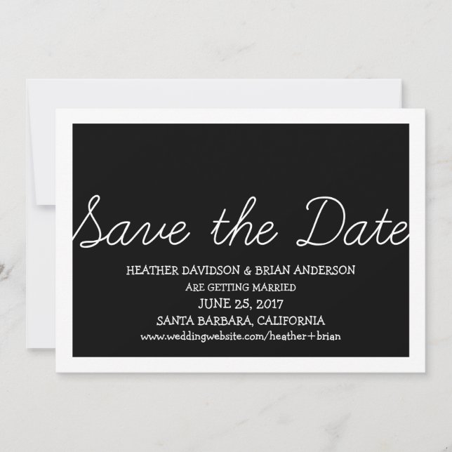 Whimsy Save the Date einladen, schwarz Einladung (Vorderseite)