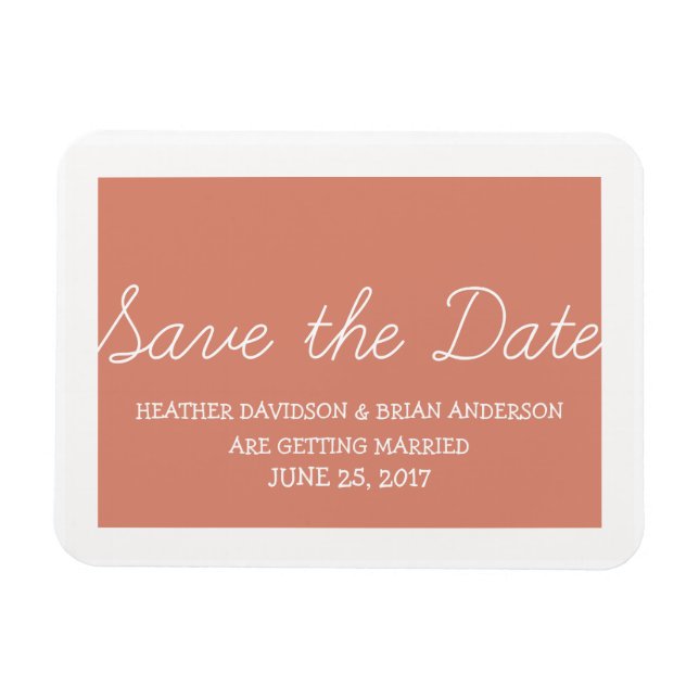 Whimsy Save the Date Magnet, Orange Magnet (Horizontal)