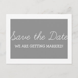 Whimsy Save the Date Postcard, grau Ankündigungspostkarte