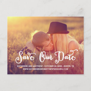 Whimsy Schrift   Save-the-Date-Postkarte Ankündigungspostkarte