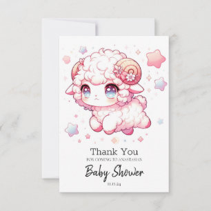 Whimsy Sheep Baby Dusche Dankeskarte