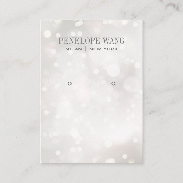 Whimsy Silver White Boke Jewele Ohrring-Anzeige Visitenkarte (Vorderseite)