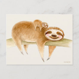 Whimsy sloth und niedliche Babyfarbe Postkarte
