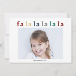 Whimsy Snowflakes Colorful fa la Minima Foto Feiertagskarte
