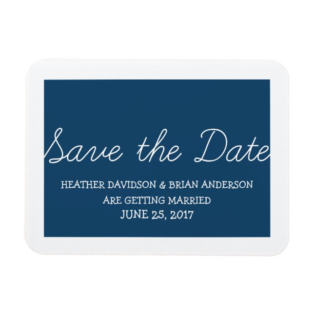Whimsy speichern Sie das Date Magnet, blau Magnet (Horizontal)