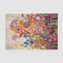 Whimsy Summer Floral Abstrakte Malerei Decoupage Seidenpapier
