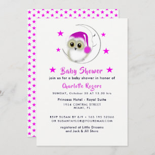 Whimsy Super Niedlich Snowy Owl Baby Showdusche lä Einladung