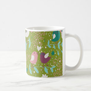 Whimsy Tweety Vögel auf Reben Kaffeetasse