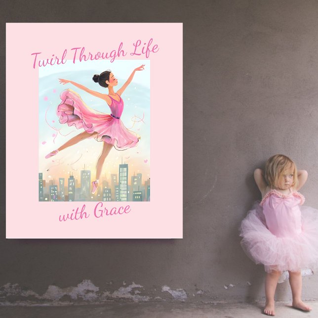 Whimsy Twirling Ballerina mit Grazie über der Stad Leinwanddruck (Von Creator hochgeladen)