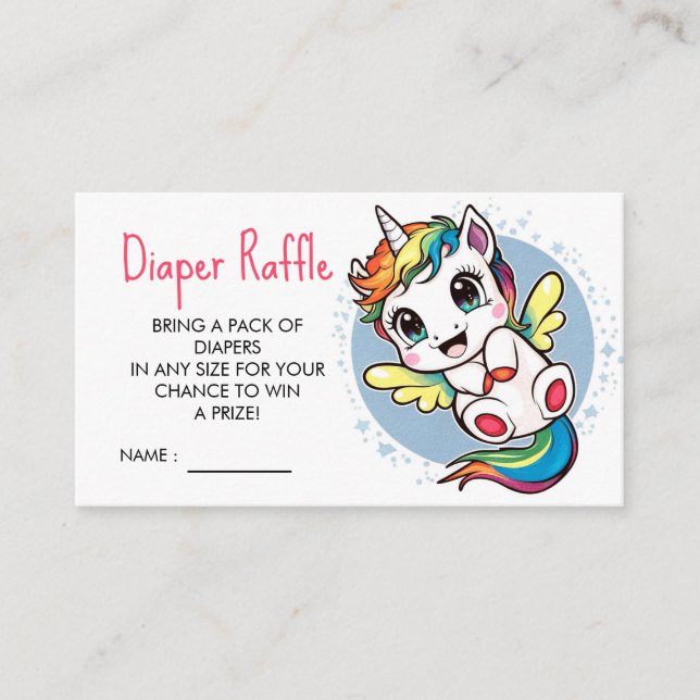 Whimsy Unicorn Kinderdusche Begleitkarte (Vorderseite)