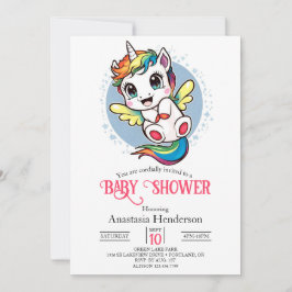 Whimsy Unicorn Kinderdusche Einladung
