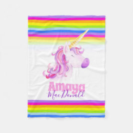 Whimsy unicorn Regenbogendecke Fleecedecke