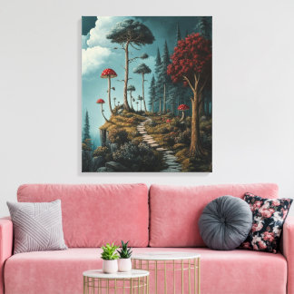 Whimsy-verzauberter Wald Leinwanddruck