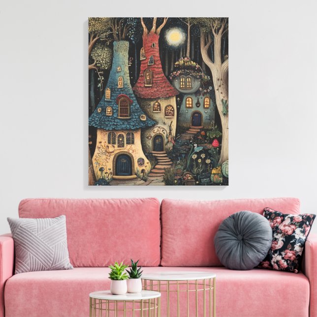 Whimsy-verzauberter Wald Leinwanddruck (Insitu (Wohnzimmer))