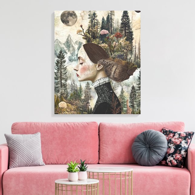 Whimsy-verzauberter Wald Leinwanddruck (Insitu (Wohnzimmer))