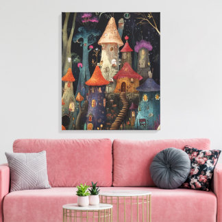 Whimsy-verzauberter Wald Leinwanddruck