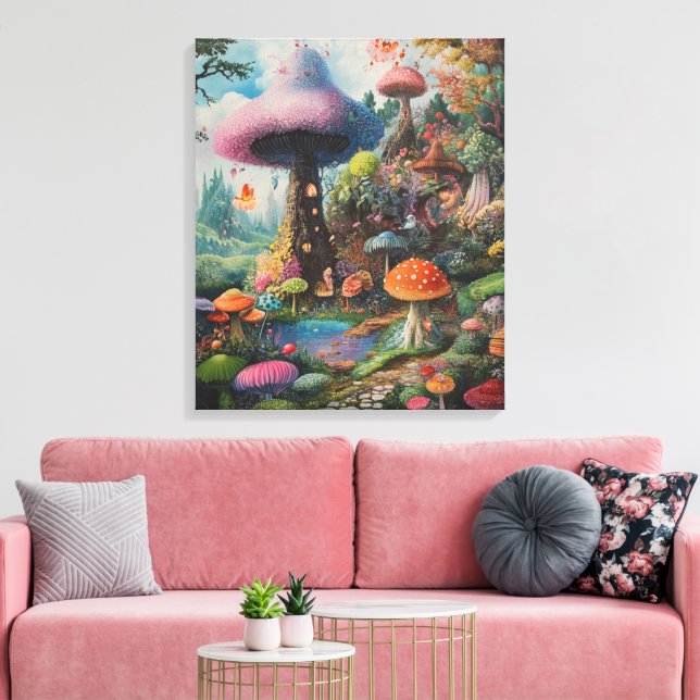 Whimsy-verzauberter Wald Leinwanddruck (Insitu (Wohnzimmer))