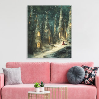 Whimsy-verzauberter Wald Leinwanddruck