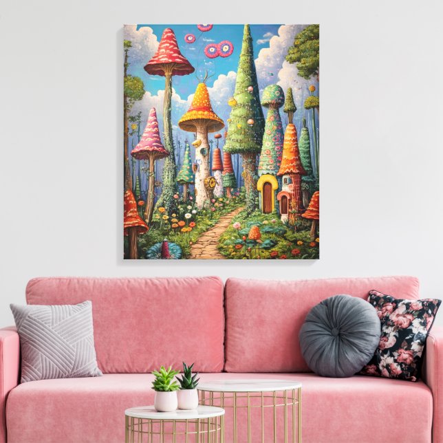 Whimsy-verzauberter Wald Leinwanddruck (Insitu (Wohnzimmer))