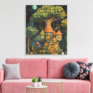 Whimsy-verzauberter Wald Leinwanddruck