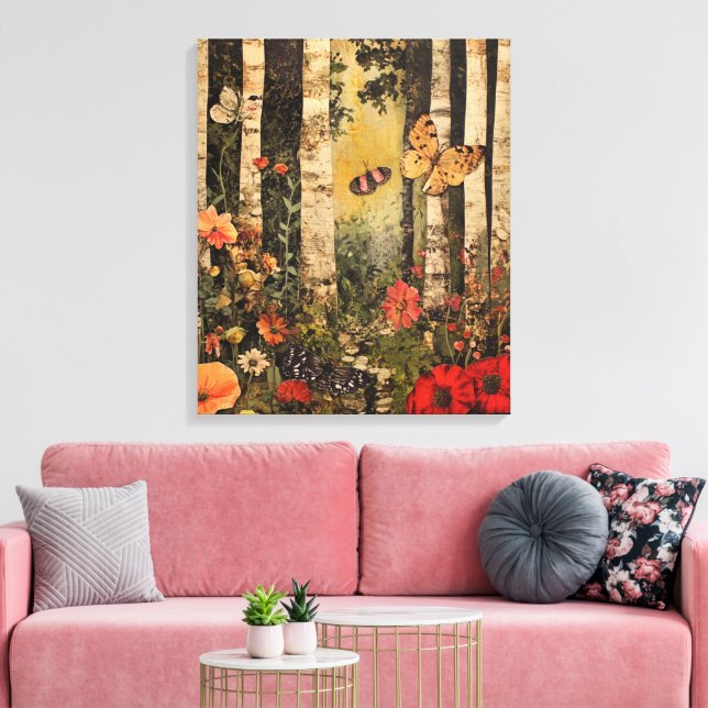 Whimsy-verzauberter Wald Leinwanddruck (Insitu (Wohnzimmer))