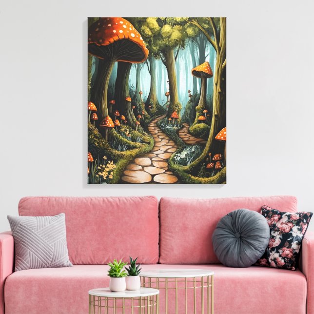 Whimsy-verzauberter Wald Leinwanddruck (Insitu (Wohnzimmer))
