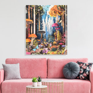 Whimsy-verzauberter Wald Leinwanddruck