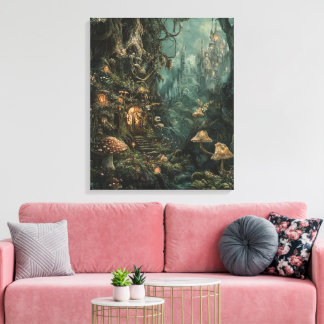 Whimsy-verzauberter Wald Leinwanddruck