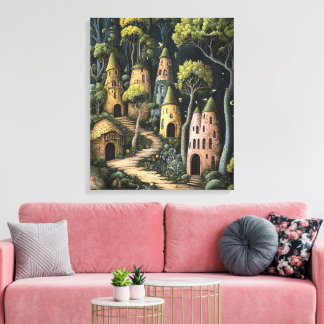 Whimsy-verzauberter Wald Leinwanddruck
