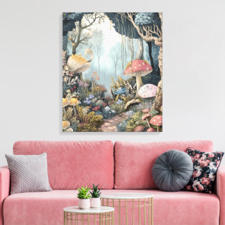 Whimsy-verzauberter Wald Leinwanddruck
