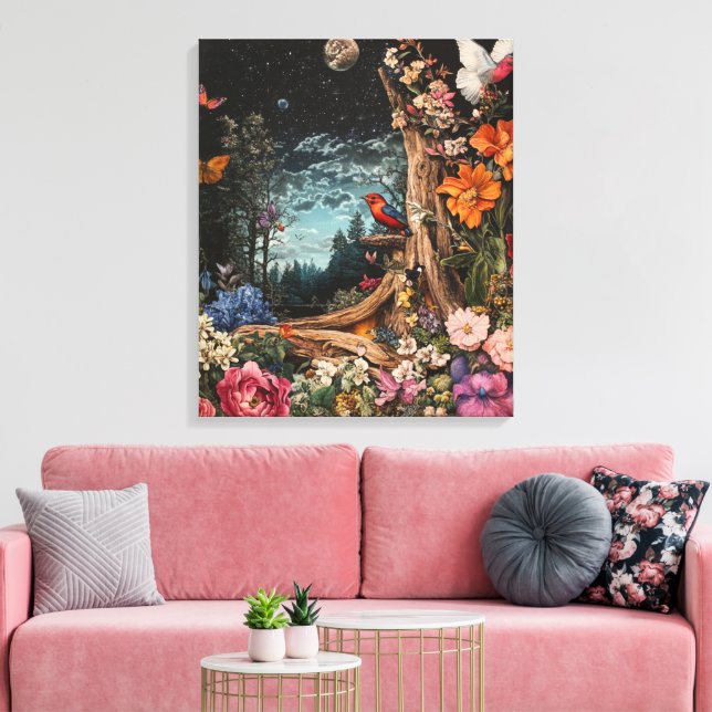 Whimsy-verzauberter Wald Leinwanddruck (Insitu (Wohnzimmer))