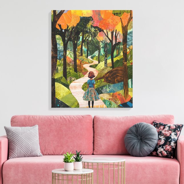 Whimsy-verzauberter Wald Leinwanddruck (Insitu (Wohnzimmer))