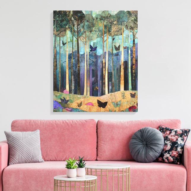 Whimsy-verzauberter Wald Leinwanddruck (Insitu (Wohnzimmer))