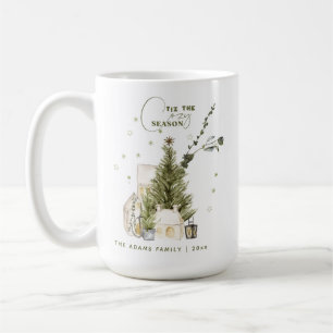 Whimsy Watercolor Cosy Vintage Weihnachtszene Kaffeetasse