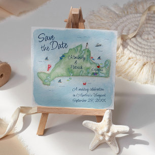 Whimsy Watercolor Hochzeitskarte von Marthas Viney Save The Date