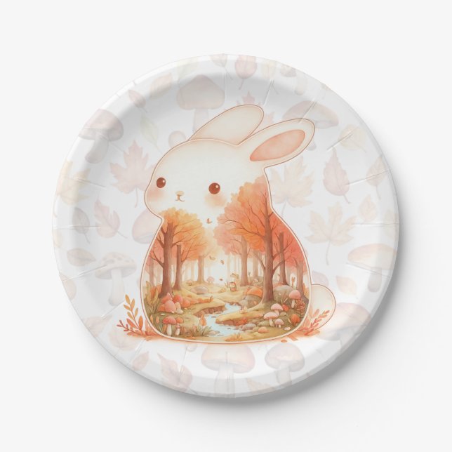 Whimsy Wilderness Critters - das Kaninchen - Pappteller (Vorderseite)