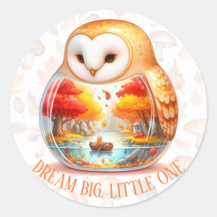 Whimsy Wilderness Critters - the Owl - Runder Aufkleber