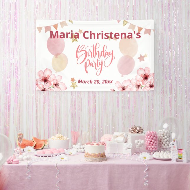 Whimsy & Wishes Birthday Balloon Party Banner (Party)