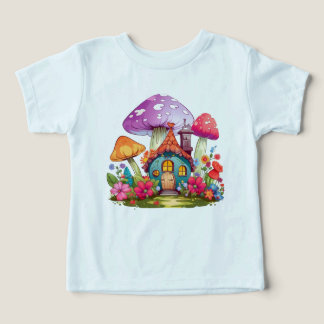 Whimsy Wonderland Mushroom House Baby Bodysuit