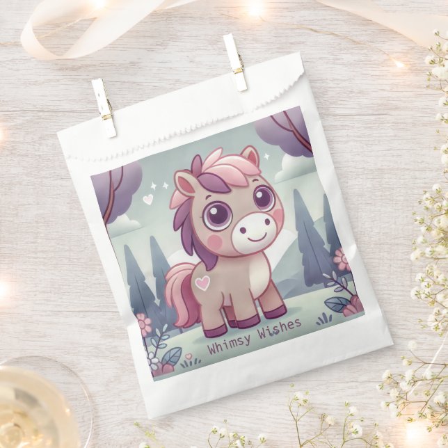 Whimsy wünscht Pink Pony Gastgeschenk Bag Geschenktütchen (Ausgeschnitten)