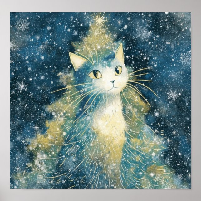WhimsyXmasCatTree Poster (Vorne)